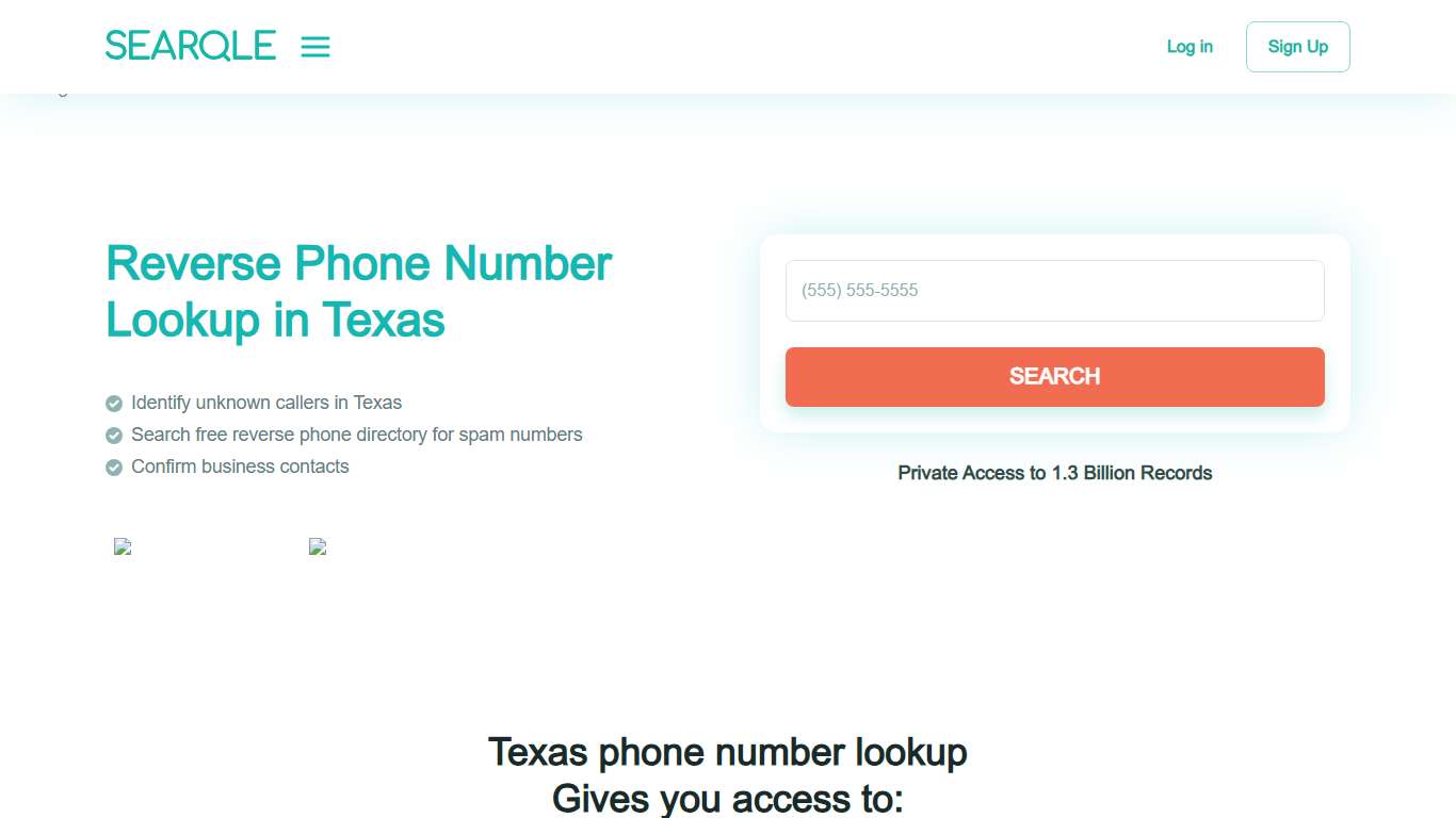 Texas Reverse Phone Lookup Tool by Searqle
