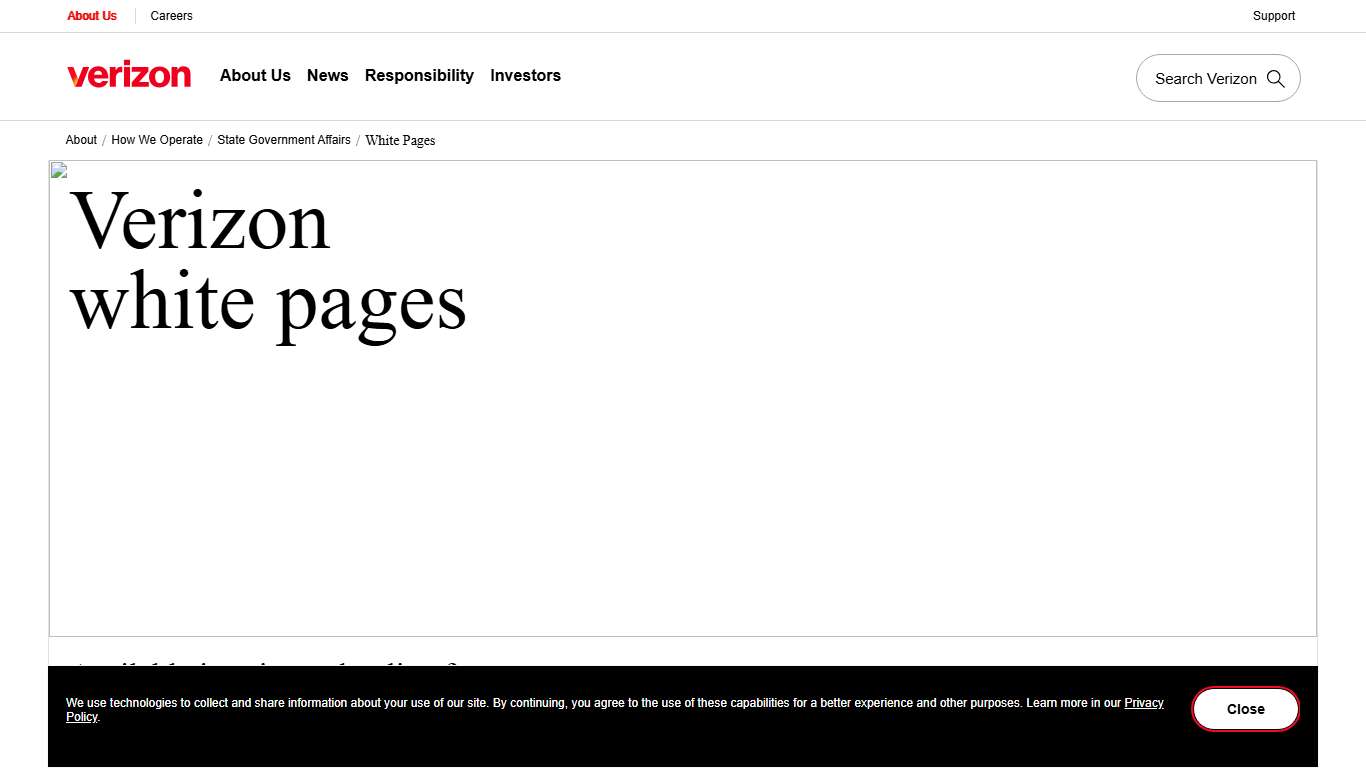 White Pages - online and printed directory information About Verizon