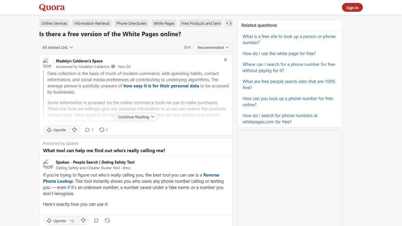 Is there a free version of the White Pages online? - Quora
